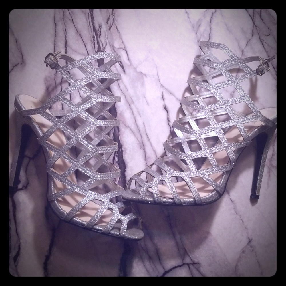 Sexy Glitter Caged Heels